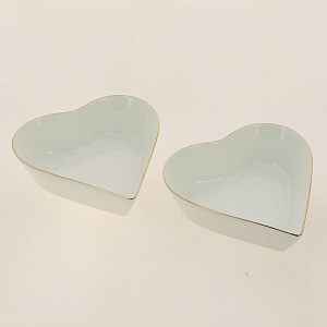 Набор 2 фигурных салатника 16см подарочная упаковка с окном и бантом СЕРДЦЕ Balsford 101-01049 000000000001193972