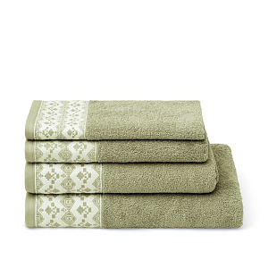 Полотенце 70х130см DE'NASTIA ТАЛИСМАН темно-зеленый хлопок-100% 000000000001215369