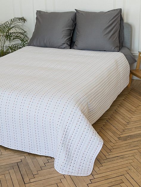 Покрывало 240x260см DE'NASTIA Polka dot белый полиэстер 000000000001230726