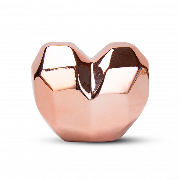 Фигура декоративная 10,5см Сердце золото/серебро керамика 000000000001210784