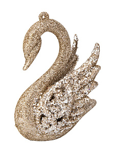 Декоративное украшение Лебедь на елку 10,5см золото пластик 000000000001228109