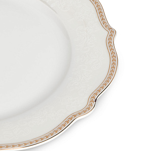 Тарелка обеденная 27см Stephanie с перламутром золото фарфор 000000000001219782