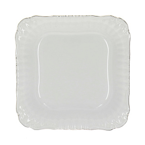 Квадратный салатник Платиновая отводка Porcelaine Czech Gold Hands, 21 см 000000000001136293