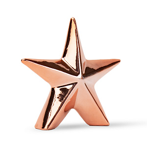 Фигура декоративная 9см Звезда золото/серебро керамика 000000000001210787