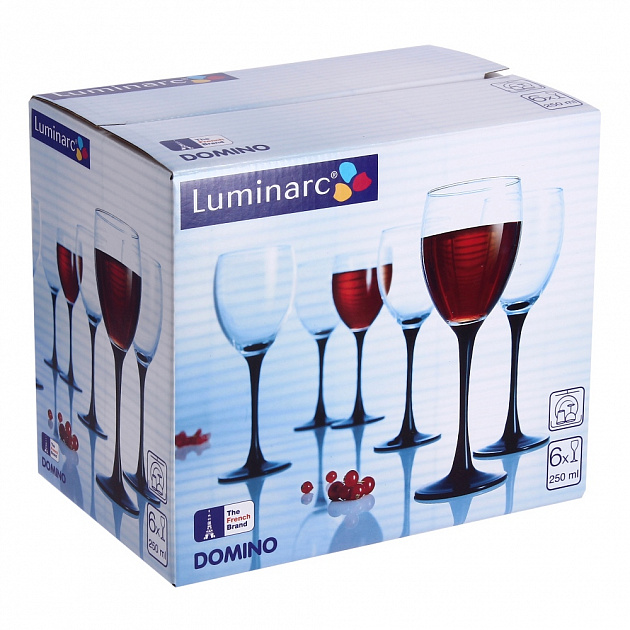 ДОМИНО Набор фужеров для вина 6шт 250мл LUMINARC стекло H8169 000000000001098555