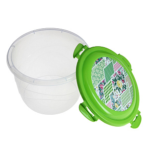 Контейнер для продуктов 1,24л БЫТПЛАСТ CLICK&LOCK D15,3 H11,1см с декором бежевый пластик 000000000001167490