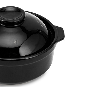 Горшок для запекания 1,3л черный глазурованная керамика 000000000001217293