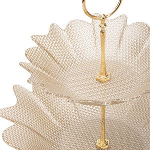 Этажерка-конфетница 30-21см GLASSCOM Цветок Champagne стекло 000000000001219159