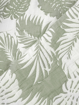 Покрывало DE'NASTIA 200х240см 3 слоя жаккард тропики зеленый U000110 000000000001195453