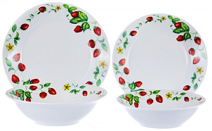 Набор столовой посуды 19 предметов OLAFF Земляника Феникс подарочная упаковка фарфор 000000000001197916