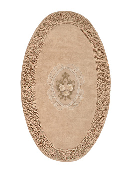 Ковр 60х100 100%хл капуч овал кружево Т 000000000001187187