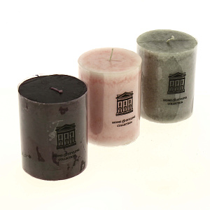 Свеча декоратив. парафин. неароматиз., разм. 70x70x90mm, цв. в ассортименте 420100400 000000000001171712