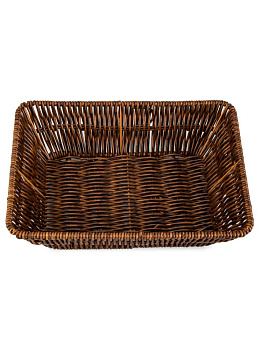 Корзина плетеная универсальная 26х20х7,5см прямоугольная коричневый полипропилен/жезезо 000000000001227670