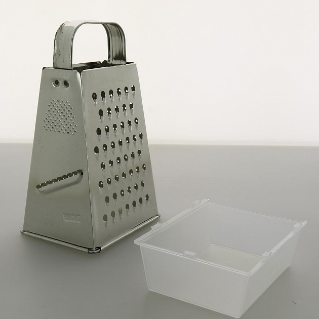 Терка пирамидальная с металлической ручкой и контейнером в упаковке FORA Высота-20,4см Дно-9,6х12см Тм-2у.к 000000000001197094