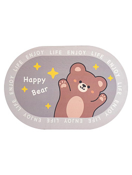 Коврик для ванной 60х40см овальный с принтом в ассортименте силикон 000000000001229197