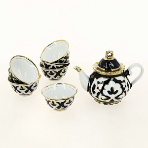 Сервиз чайный Пахта 7 предметов на 6 персон ASIA PORCELAIN с титановым напылением фарфор 000000000001204892