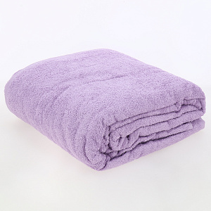 Простыня махровая 190х200см АЛТЫН АСЫР гладкокрашеная плотность 380гр/м2 без бордюра сиреневая хлопок 000000000001206102