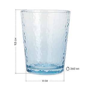 Набор для питья GARBO GLASS (кувшин 1,8л-1шт/стакан 260мл-6шт) голубой стекло 000000000001219916