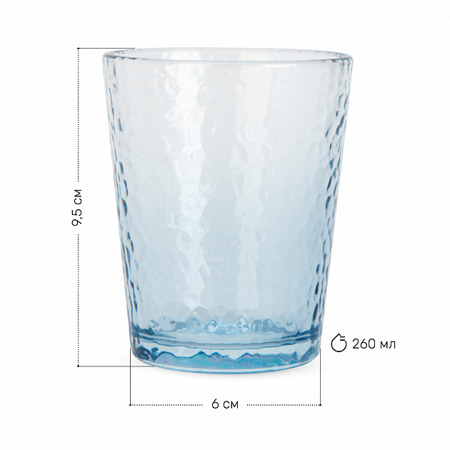 Набор кувшин со стаканами (1,8л-1шт/260мл-6шт) голубой стекло 000000000001219916