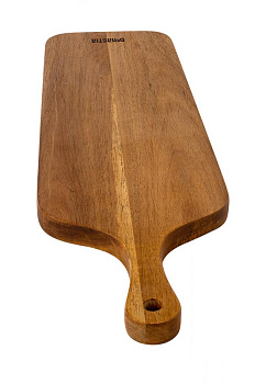 Доска универсальная 51x16x2см DE'NASTIA прямоугольная узкая с ручкой светло-коричневый дерево акация 000000000001216967