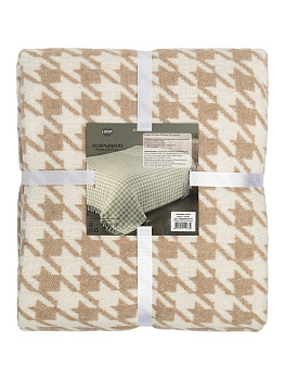 Покрывало 200x230см LUCKY Гусиные лапки бежевый/молочный 50%хлопок/35%акрил/15%полиэстер 000000000001218830