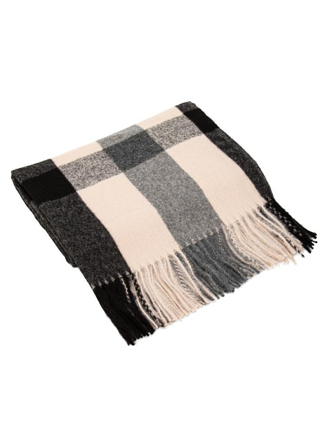 Палантин 70х180см клетка бежевый полиэстер 000000000001229219