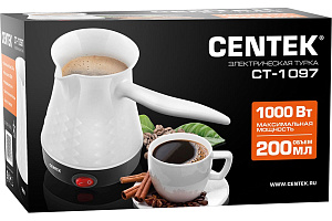 Турка электрическая 200мл CENTEK CT-1097 White мощность1000Вт пластик 000000000001211269