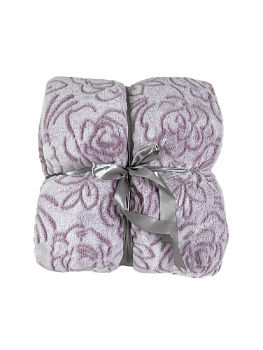 Плед LUCKY Поздравляю розы2 двуцвет. 150х200см 100%пэ лиловый T040114 000000000001189183