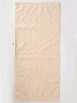 Полотенце махровое 30х60см LUCKY Зигзаг светло-бежевый хлопок-100% 000000000001214714
