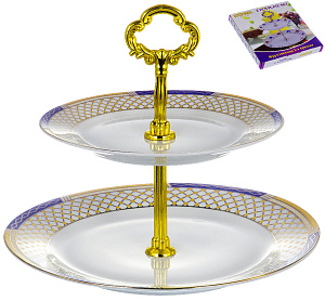 Этажерка-конфетница 2-х ярусная 18/23см GUTERWAHL Аврора Албали фарфор 000000000001203992