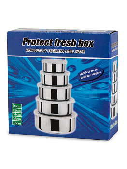 Набор контейнеров 5шт (230мл/380мл/630мл/870мл/1,22л) в ассортименте нержавеющая сталь/полипропилен 000000000001229374