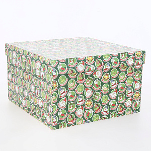 Коробка подарочная 25x25x15см РУТАУПАК Праздничный Круговорот квадратная 000000000001208365