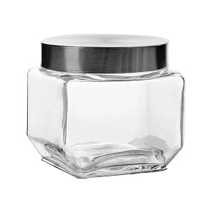 Банка для хранения 900мл квадратная с крышкой стекло/металл 000000000001217784