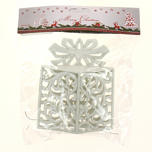 Декоративное украшение 9см Подарок белый пластик R010512 000000000001191504