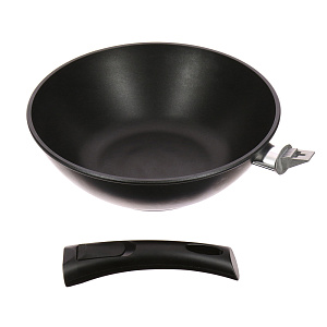 Сковорода-Вок 26см НЕВА МЕТАЛЛ ПОСУДА съемная ручка литой алюминий 000000000001141308