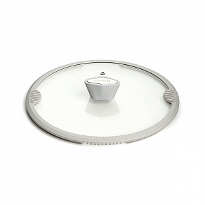 Сковорода с крышкой 28см DE'NASTIA глубокая силикон серый алюминий 000000000001223616