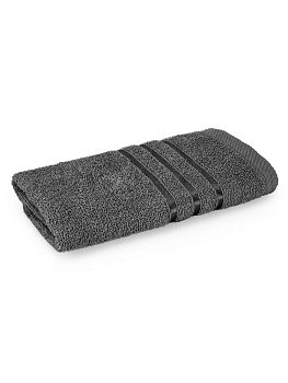 Полотенце махровое 50х90см СОФТИ бордюр 3 полоски темно-серый хлопок 100% 000000000001215917