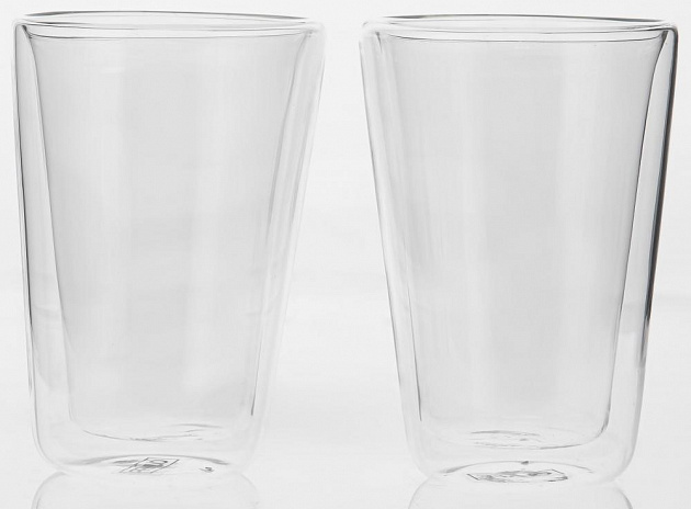 Набор стаканов 2шт 350мл OLAFF двойные стенки стекло 000000000001212192