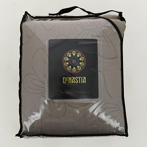 Покрывало 240х240см DENASTIA Бабочки двустороннее бежевое 100% полиэстер U000285 000000000001204703