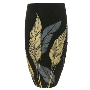 Ваза стеклянная с ручным рисунком, дизайн Danuta Kotova,широкий Бочонок  Н30 см, ручной объемный рисунок по фактуроной поверхности. 000000000001191018