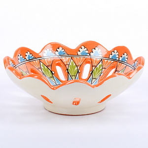 Фруктовница 22см RISHTON KULOLCHILIC рисунок мехроб оранжевый керамика 000000000001207897