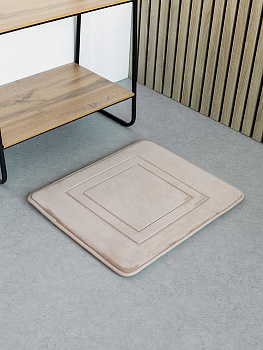 Коврик для туалета 50x60см DE'NASTIA Soft Collection мемори бежевый полиэстер 000000000001229941