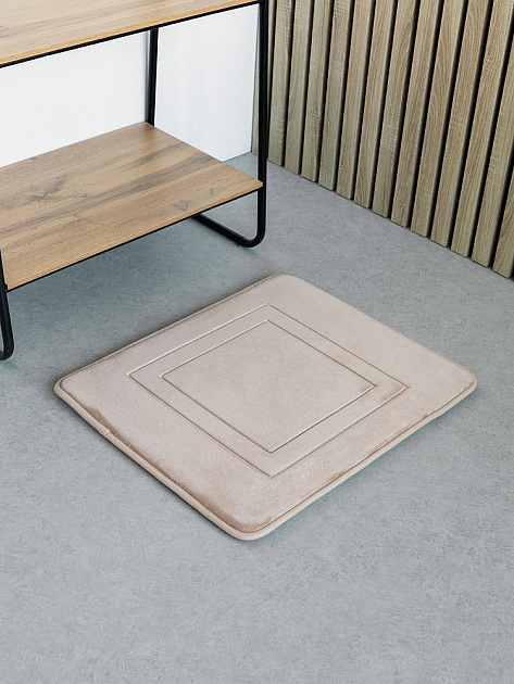 Коврик для туалета 50x60см DE'NASTIA Soft Collection мемори бежевый полиэстер 000000000001229941