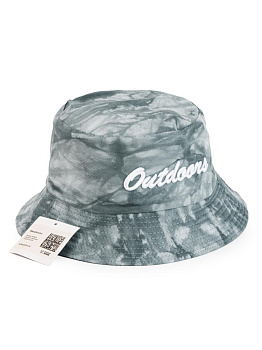 Панама 56-58см цветная с надписью серый хлопок 000000000001227553