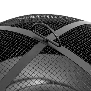 Чаша костровая 75х75х42см с крышкой кочергой решеткой сталь 000000000001218542