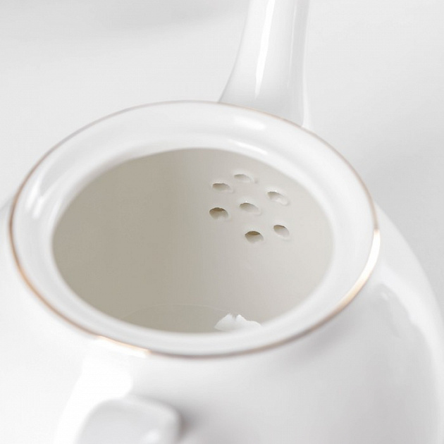 Сервиз чайный 15 предметов ДОЛЯНА Млечный путь (6шт чашек, 6шт блюдец, молочник, чайник, сахарница) белый фарфор 000000000001210616