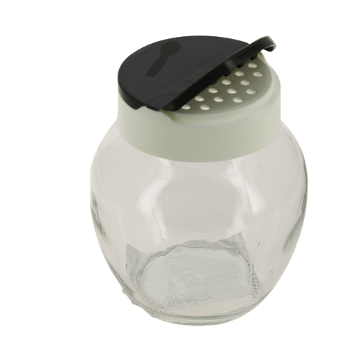 Диспенсер для соли/перца/специй 370мл FACKELMANN Style Фигурный двойная серая крышка для дозировки стекло 000000000001194393