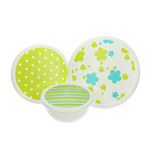 Набор мисок с крышками Lime Mix Plast-team, 1.2л, 2.1л, 3.2л, 3 шт. 000000000001120671