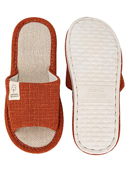 Тапочки домашние 40-41 женские открытые текстильные терракотовый полиэстер/ПВХ 000000000001228898