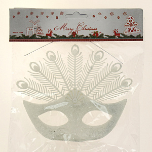 Декоративное украшение 15см Маска белый пластик R010500 000000000001191476